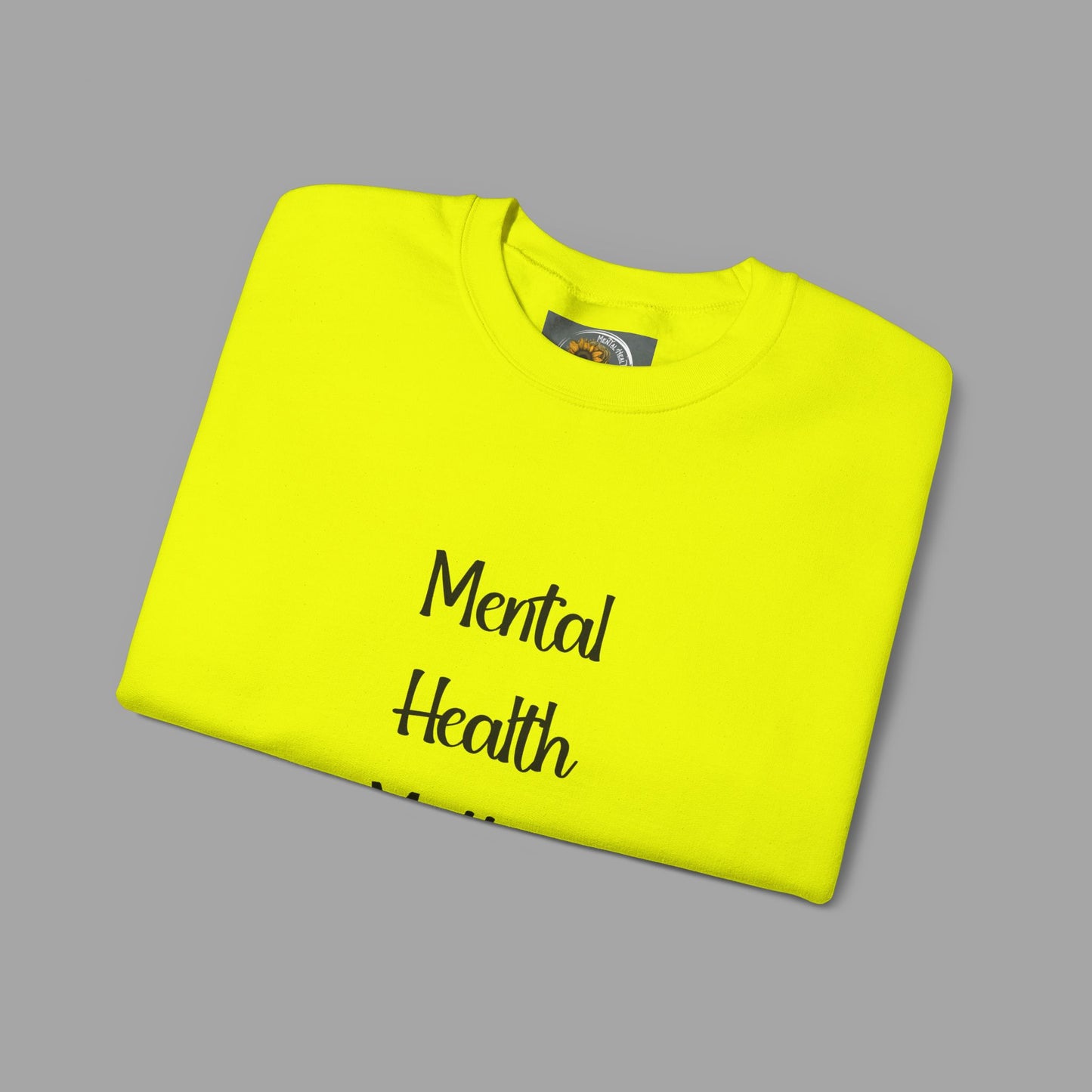 Mental Health is Health -Show Support with Green Awareness Ribbon Design- Unisex Crewneck Sweatshirt™ - Mental Health Wear TN