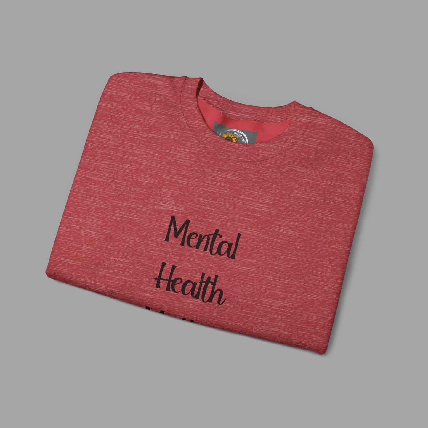 Mental Health is Health -Show Support with Green Awareness Ribbon Design- Unisex Crewneck Sweatshirt™ - Mental Health Wear TN