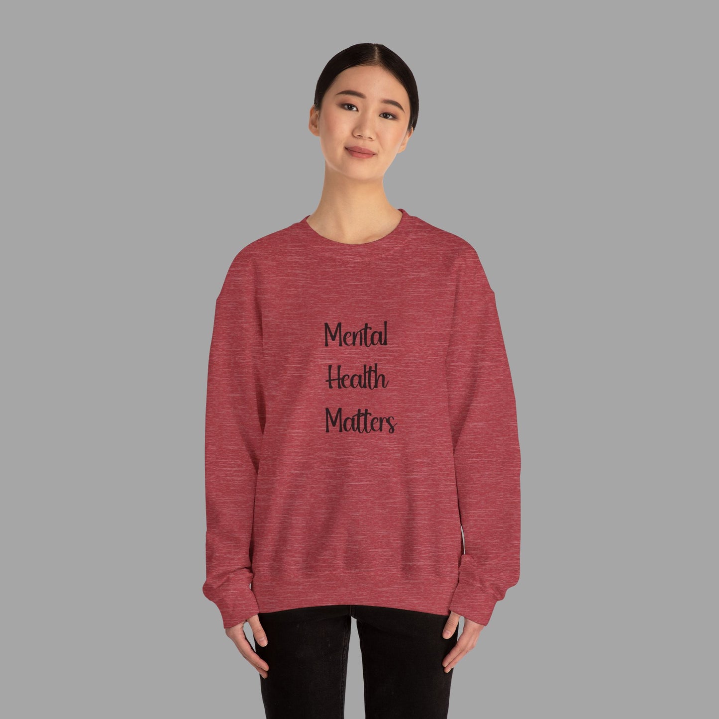 Mental Health is Health -Show Support with Green Awareness Ribbon Design- Unisex Crewneck Sweatshirt™ - Mental Health Wear TN