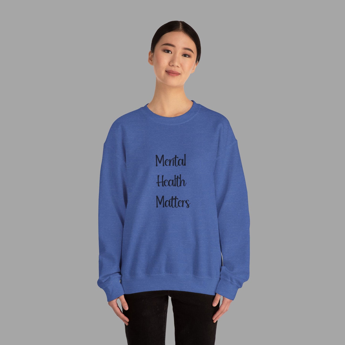 Mental Health is Health -Show Support with Green Awareness Ribbon Design- Unisex Crewneck Sweatshirt™ - Mental Health Wear TN