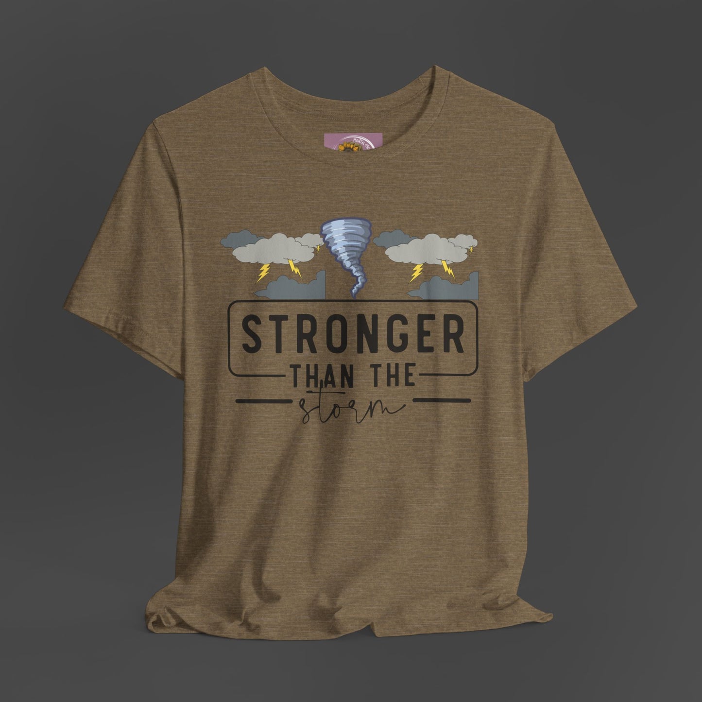 Stronger Than The Storm- Stormy Weather- Addiction Recovery- Unisex Short Sleeve Tee - Mental Health Wear TN