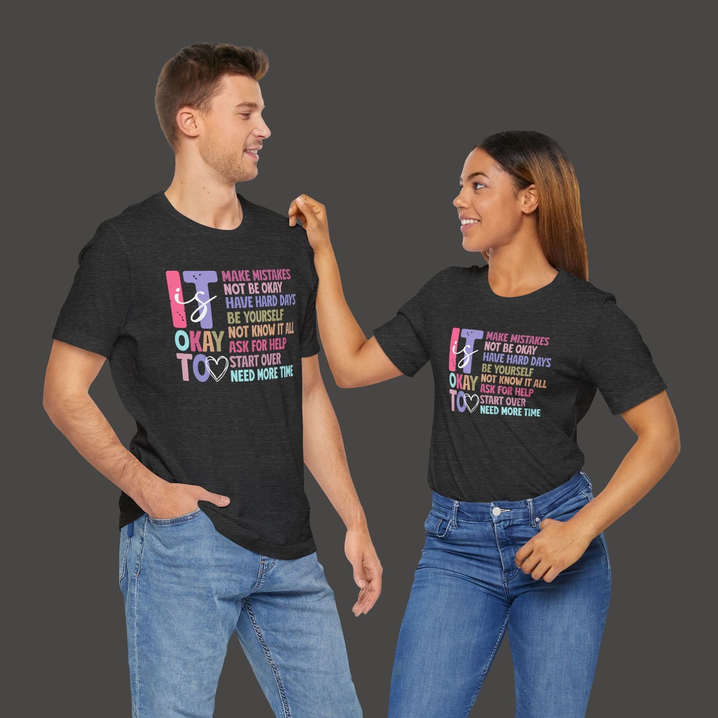 Unisex Tee - It's Okay to Make Mistakes - Mental Health - Addiction Recovery Shirt - Mental Health Wear TN