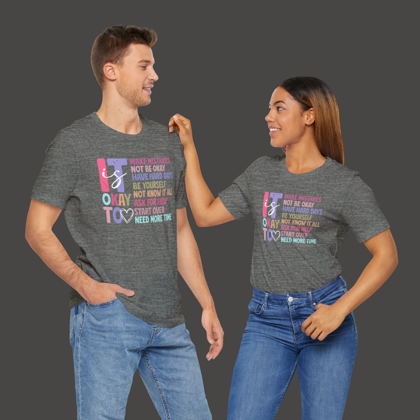 Unisex Tee - It's Okay to Make Mistakes - Mental Health - Addiction Recovery Shirt - Mental Health Wear TN