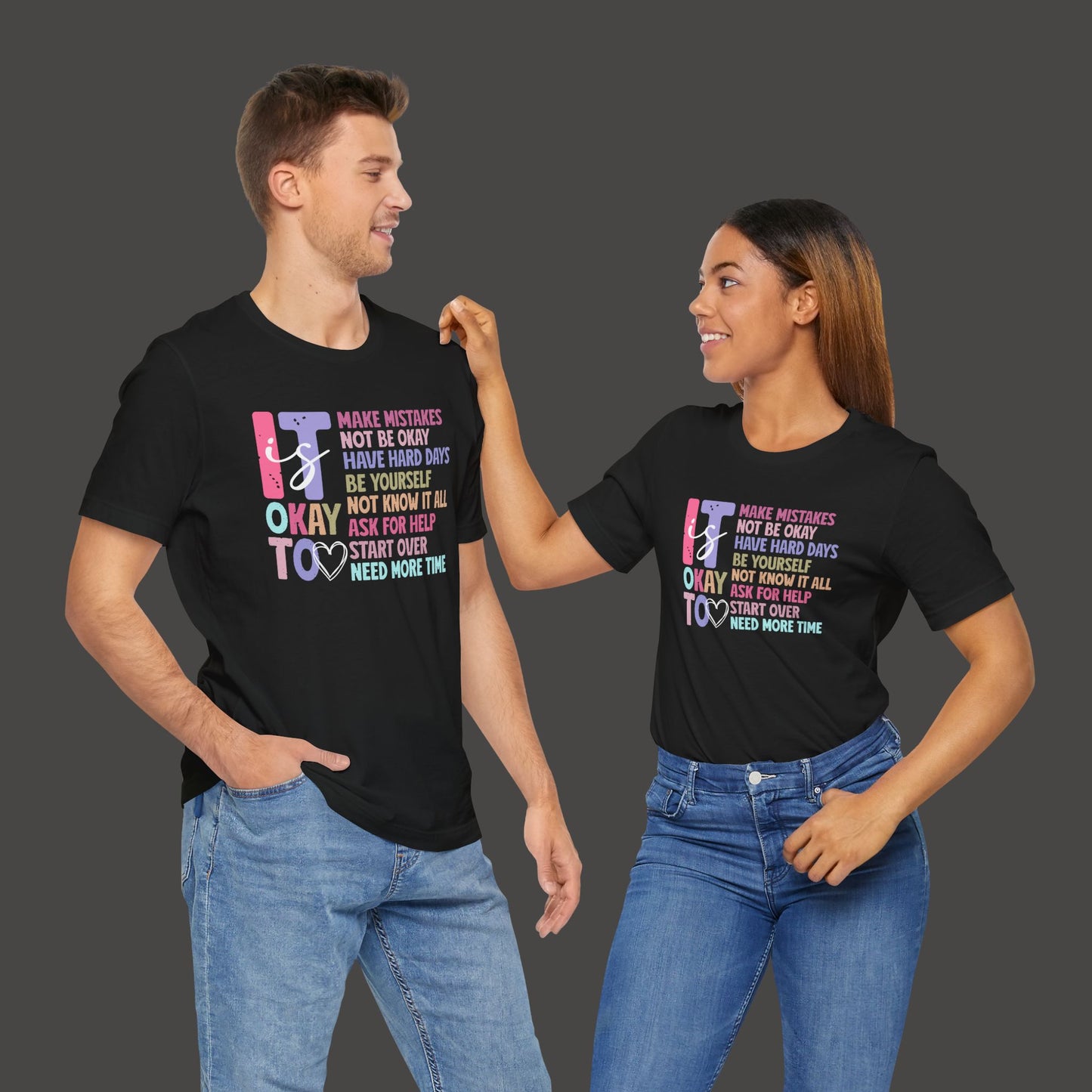 Unisex Tee - It's Okay to Make Mistakes - Mental Health - Addiction Recovery Shirt - Mental Health Wear TN