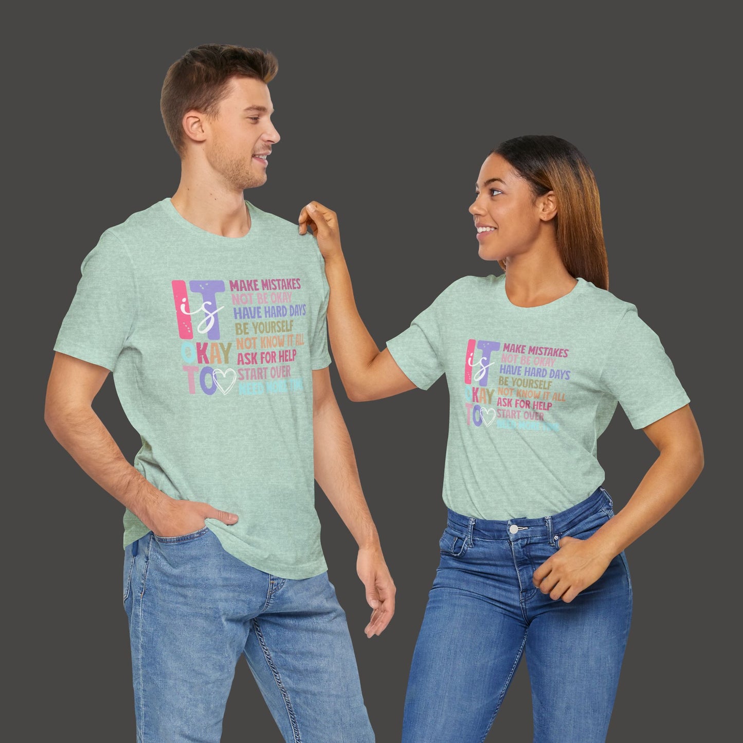 Unisex Tee - It's Okay to Make Mistakes - Mental Health - Addiction Recovery Shirt - Mental Health Wear TN