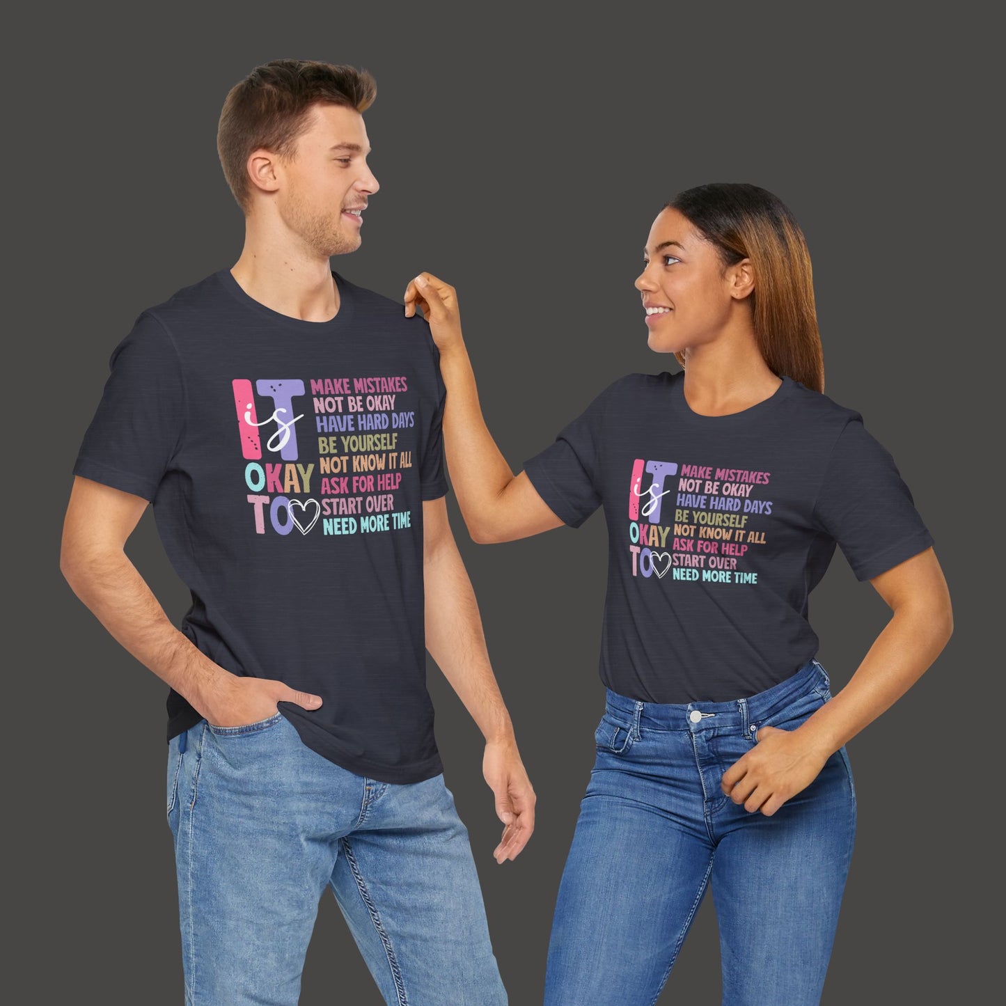 Unisex Tee - It's Okay to Make Mistakes - Mental Health - Addiction Recovery Shirt - Mental Health Wear TN