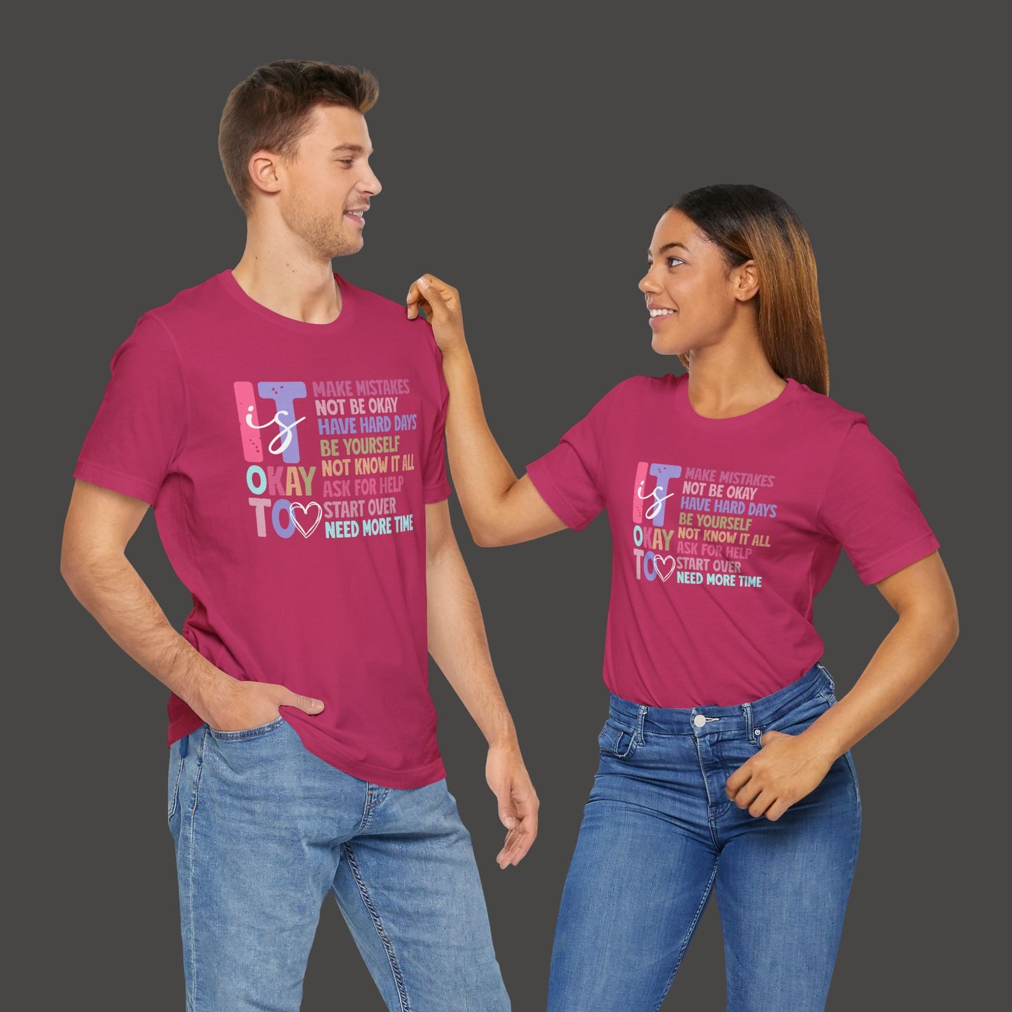 Unisex Tee - It's Okay to Make Mistakes - Mental Health - Addiction Recovery Shirt - Mental Health Wear TN