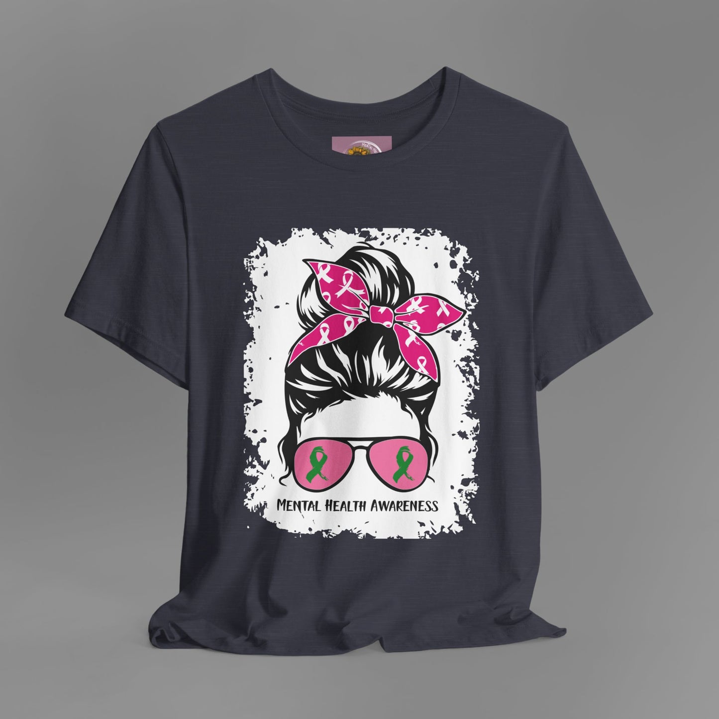 Mental Health Awareness - Messy Bun Mom -Unisex Short Sleeve Tee - Mental Health Wear TN