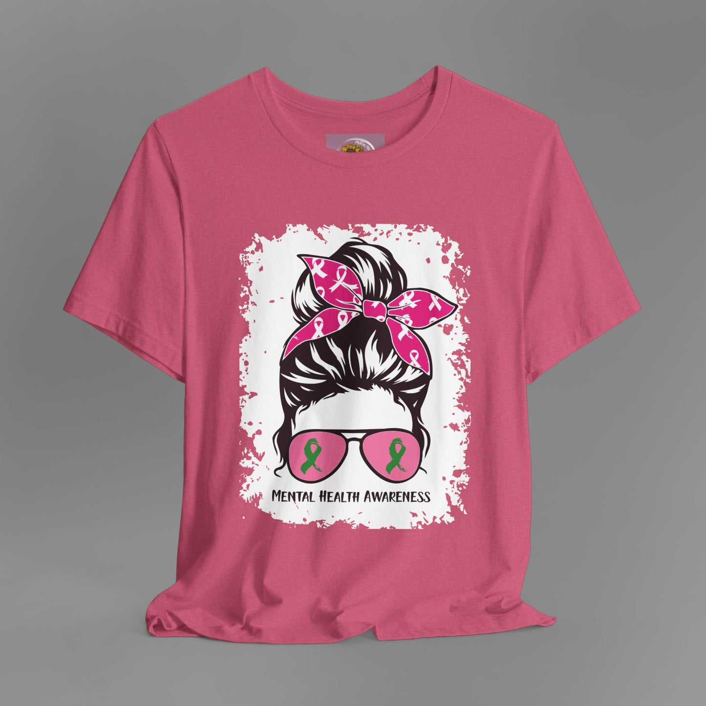 Mental Health Awareness - Messy Bun Mom -Unisex Short Sleeve Tee - Mental Health Wear TN