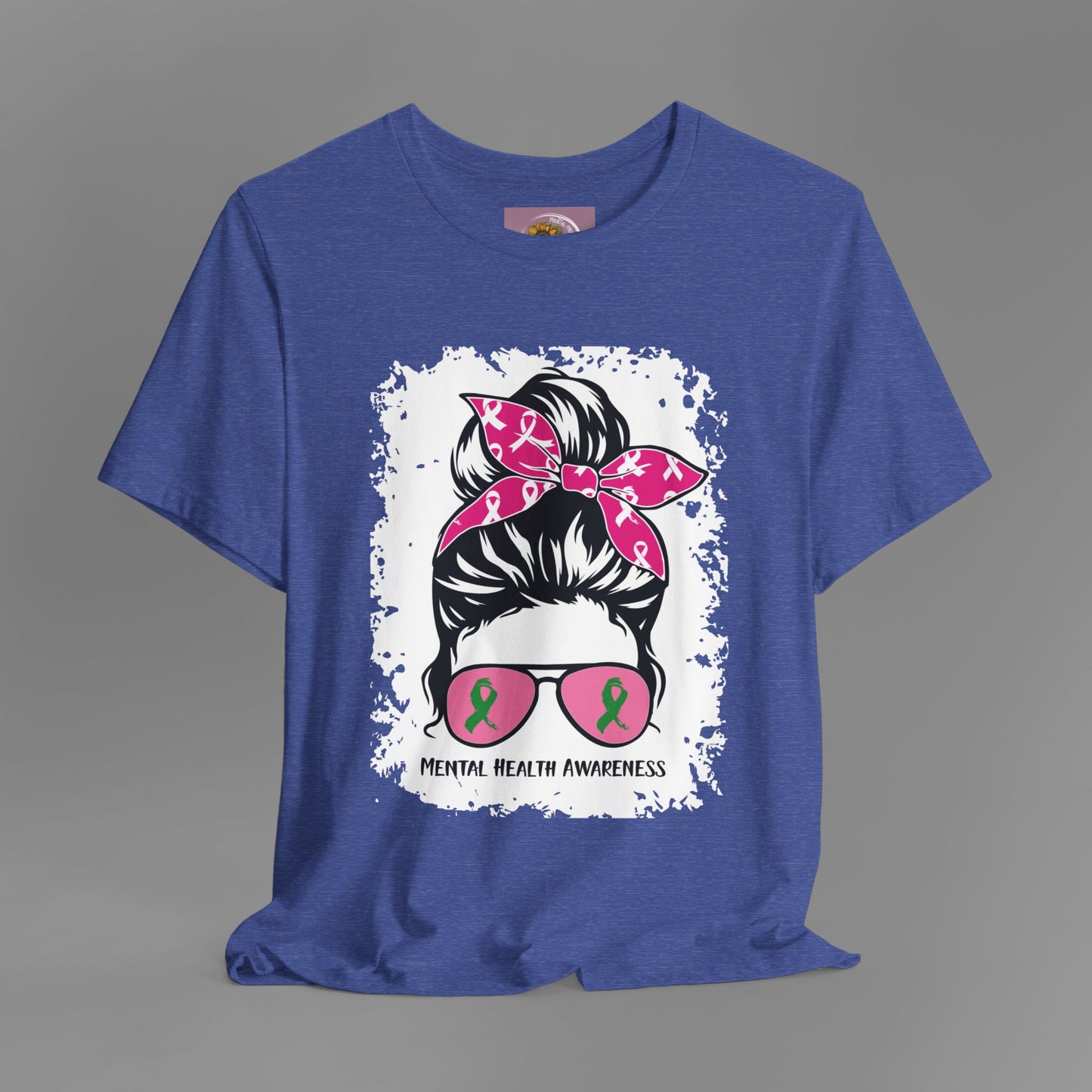 Mental Health Awareness - Messy Bun Mom -Unisex Short Sleeve Tee - Mental Health Wear TN