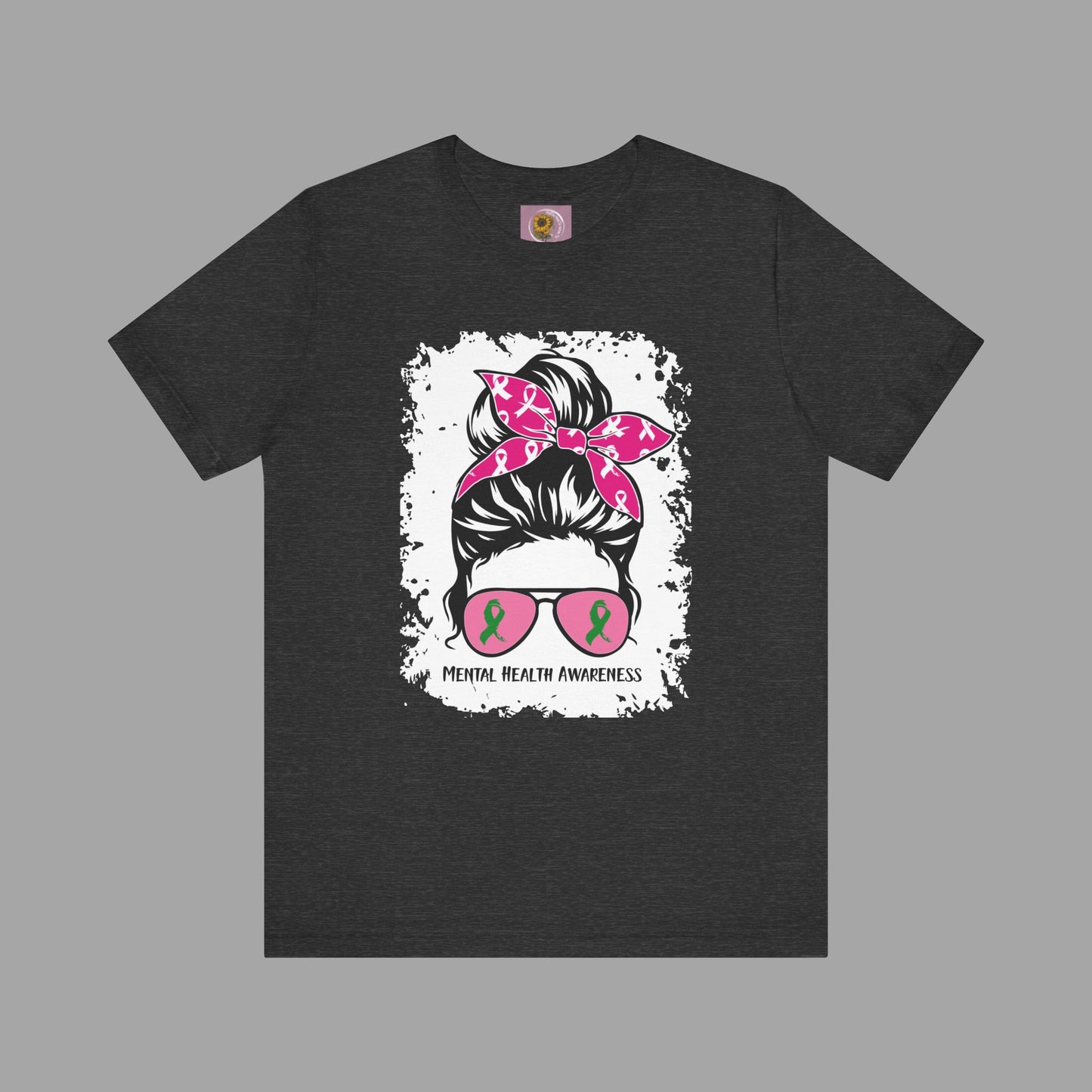 Mental Health Awareness - Messy Bun Mom -Unisex Short Sleeve Tee - Mental Health Wear TN