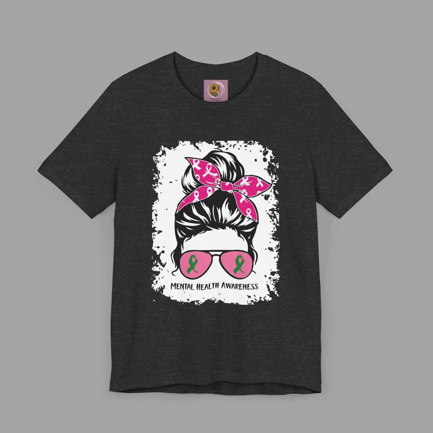 Mental Health Awareness - Messy Bun Mom -Unisex Short Sleeve Tee - Mental Health Wear TN