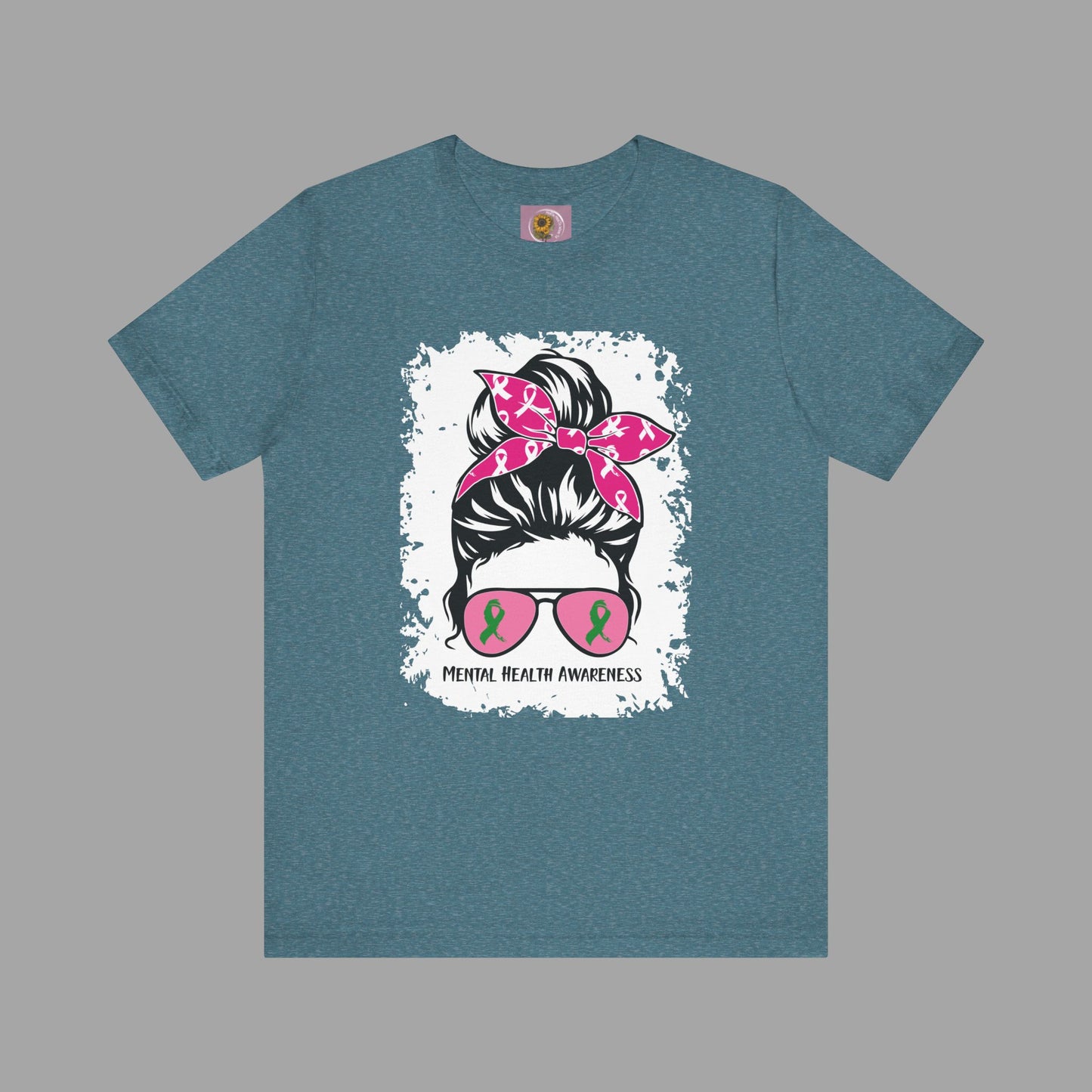 Mental Health Awareness - Messy Bun Mom -Unisex Short Sleeve Tee - Mental Health Wear TN