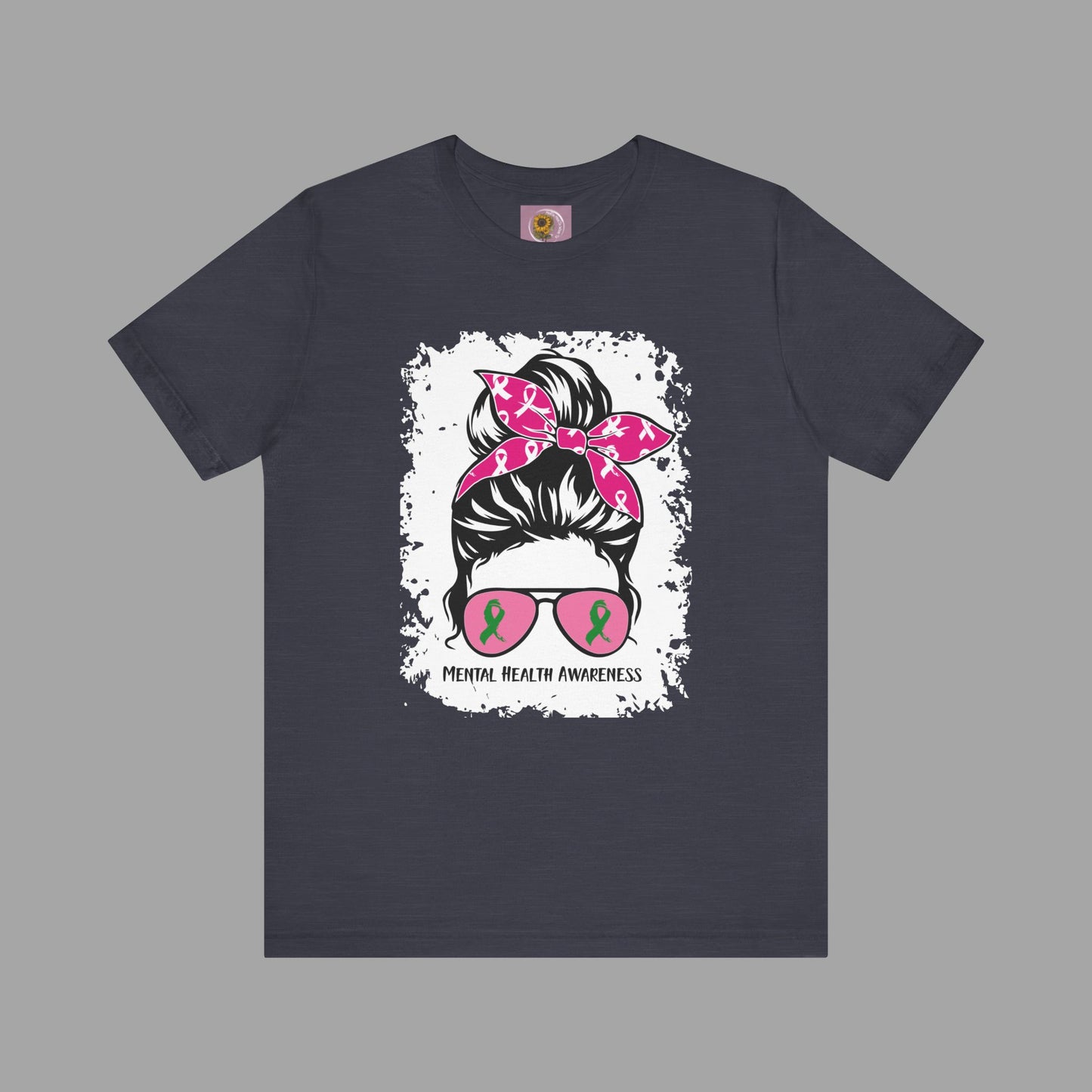 Mental Health Awareness - Messy Bun Mom -Unisex Short Sleeve Tee - Mental Health Wear TN