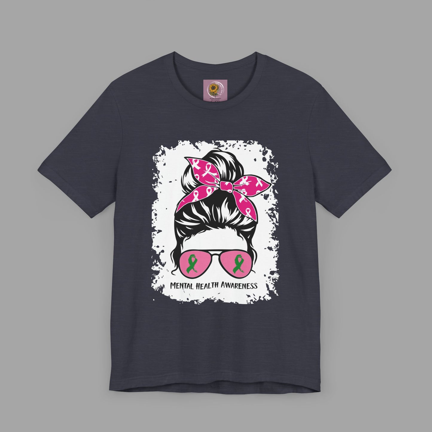 Mental Health Awareness - Messy Bun Mom -Unisex Short Sleeve Tee - Mental Health Wear TN