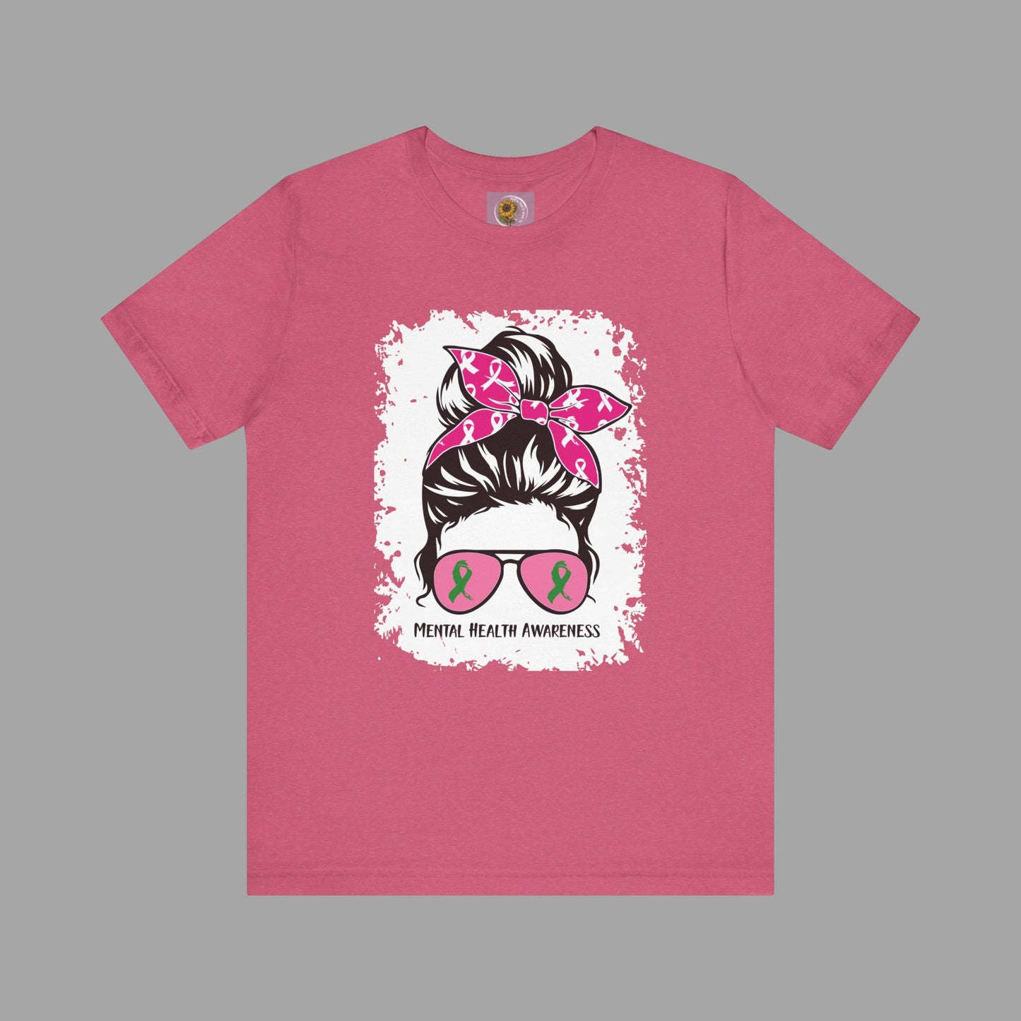 Mental Health Awareness - Messy Bun Mom -Unisex Short Sleeve Tee - Mental Health Wear TN