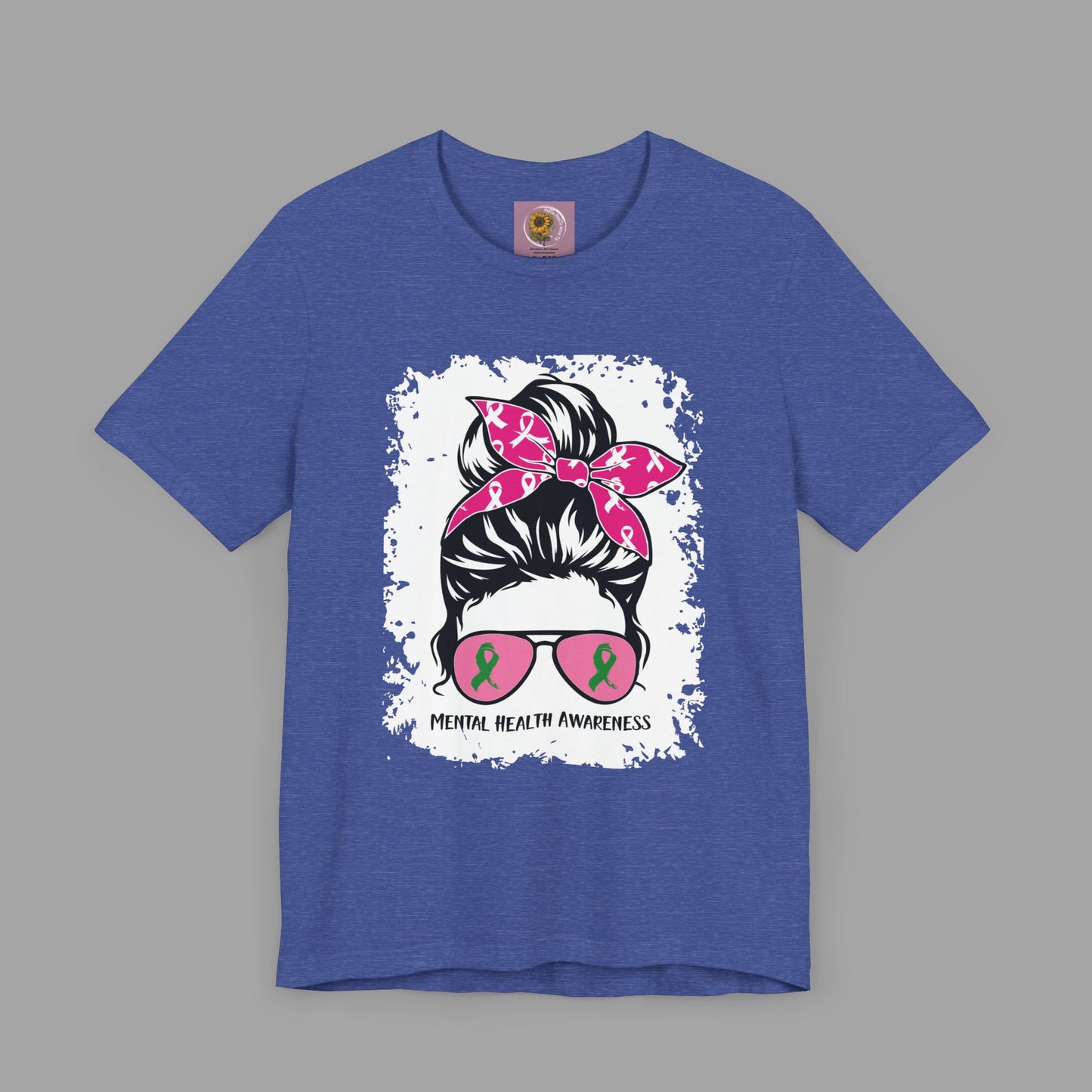 Mental Health Awareness - Messy Bun Mom -Unisex Short Sleeve Tee - Mental Health Wear TN