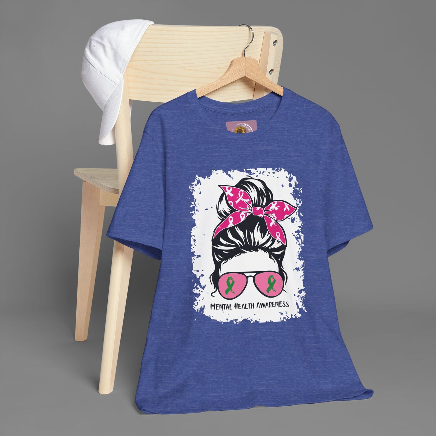 Mental Health Awareness - Messy Bun Mom -Unisex Short Sleeve Tee - Mental Health Wear TN