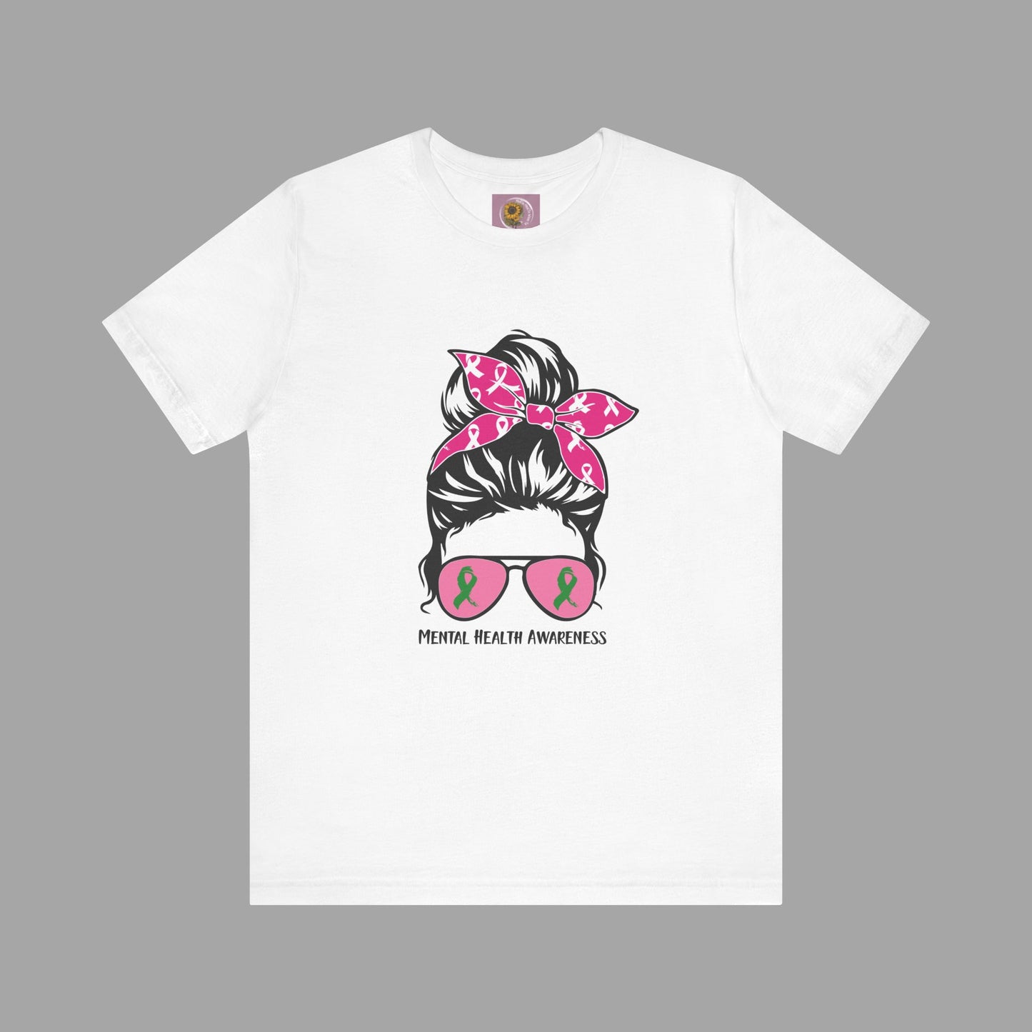 Mental Health Awareness - Messy Bun Mom -Unisex Short Sleeve Tee - Mental Health Wear TN