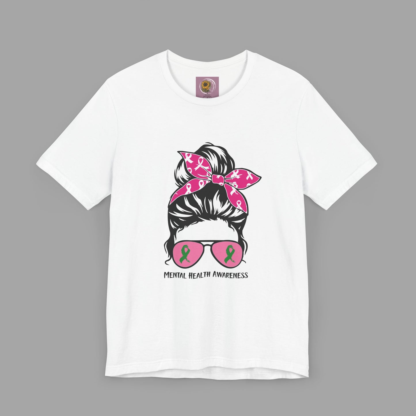 Mental Health Awareness - Messy Bun Mom -Unisex Short Sleeve Tee - Mental Health Wear TN