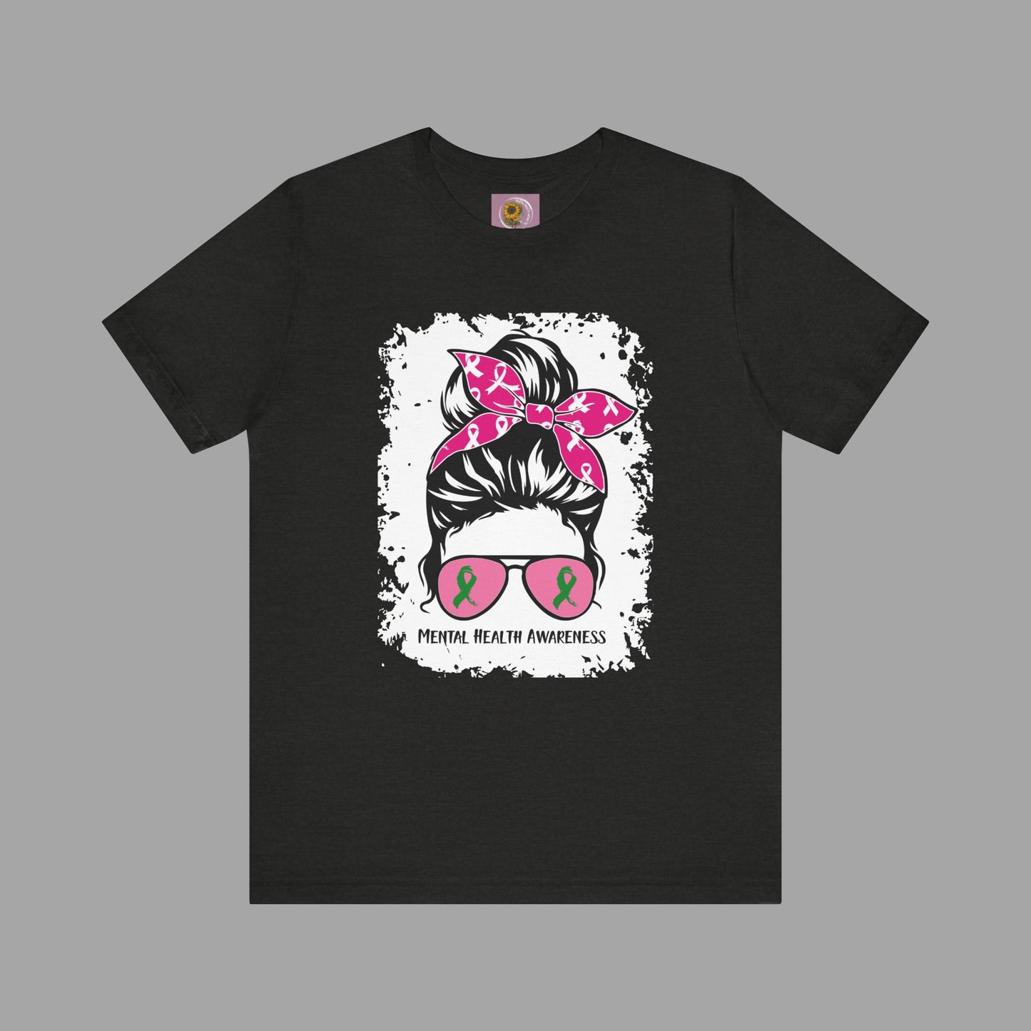 Mental Health Awareness - Messy Bun Mom -Unisex Short Sleeve Tee - Mental Health Wear TN