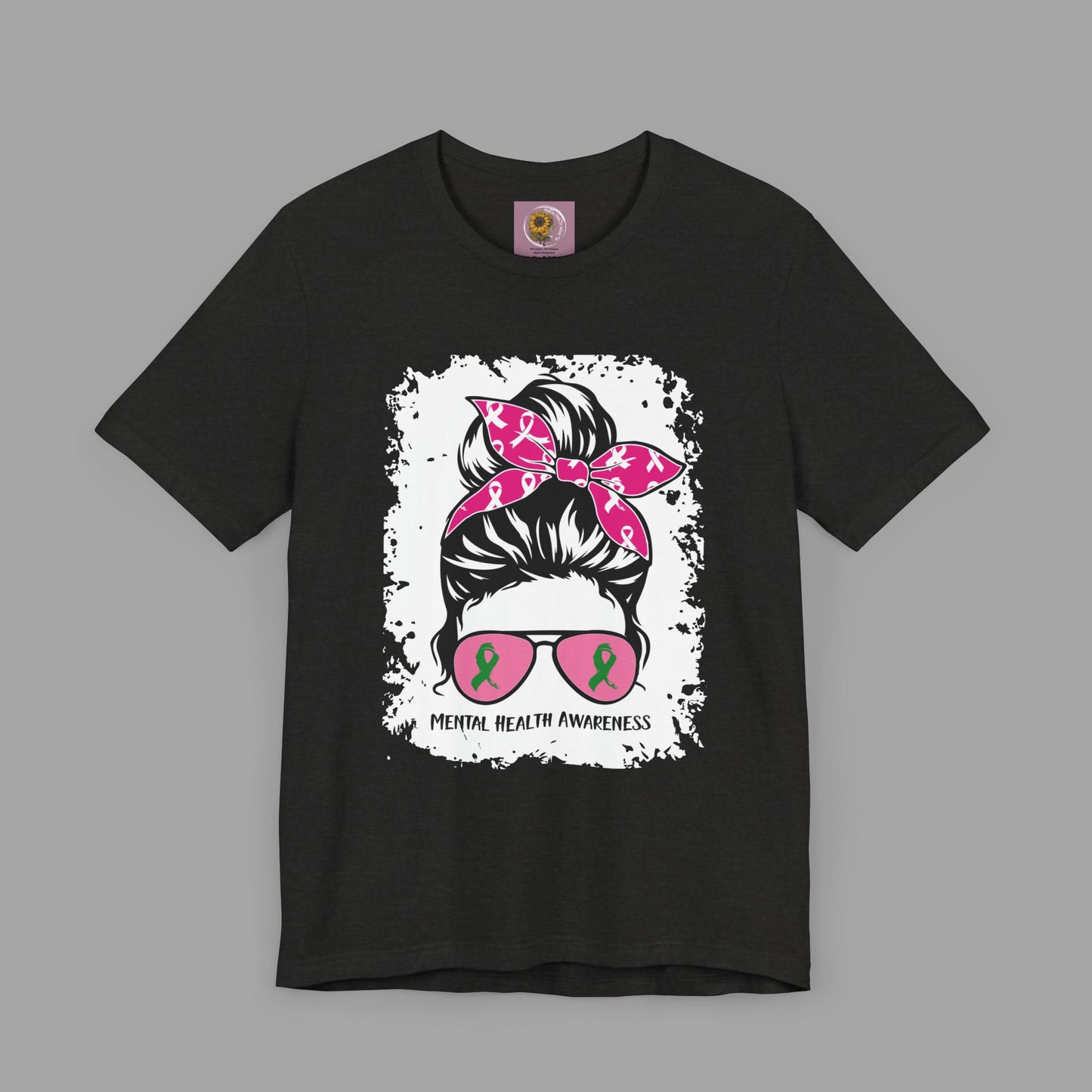 Mental Health Awareness - Messy Bun Mom -Unisex Short Sleeve Tee - Mental Health Wear TN