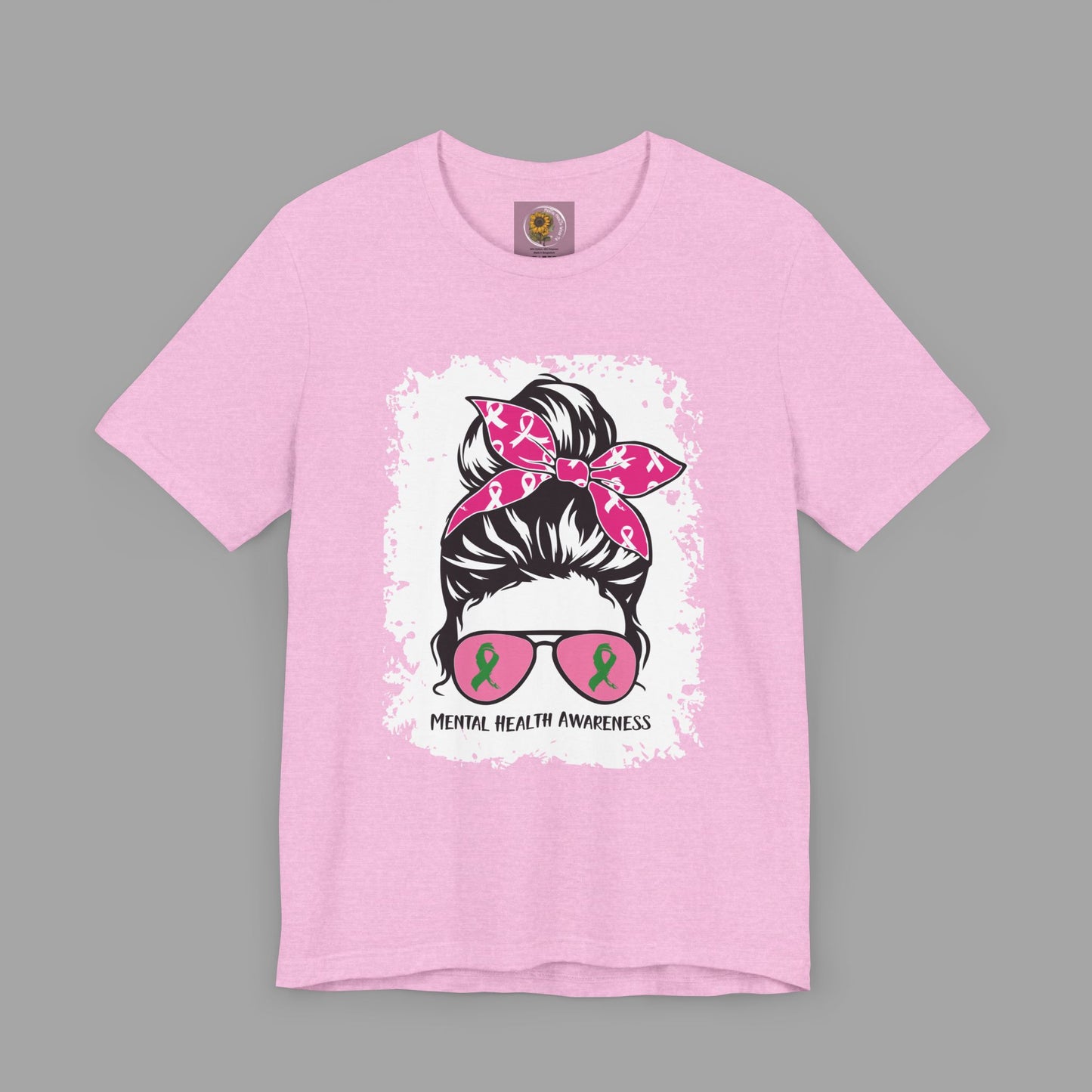 Mental Health Awareness - Messy Bun Mom -Unisex Short Sleeve Tee - Mental Health Wear TN