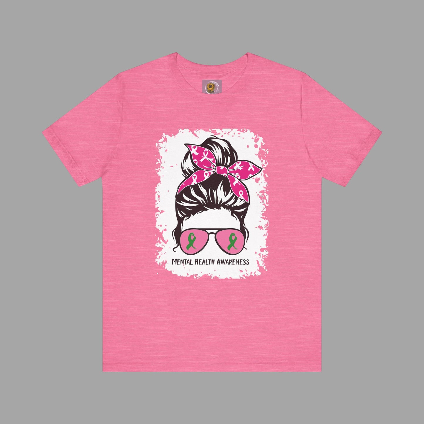 Mental Health Awareness - Messy Bun Mom -Unisex Short Sleeve Tee - Mental Health Wear TN