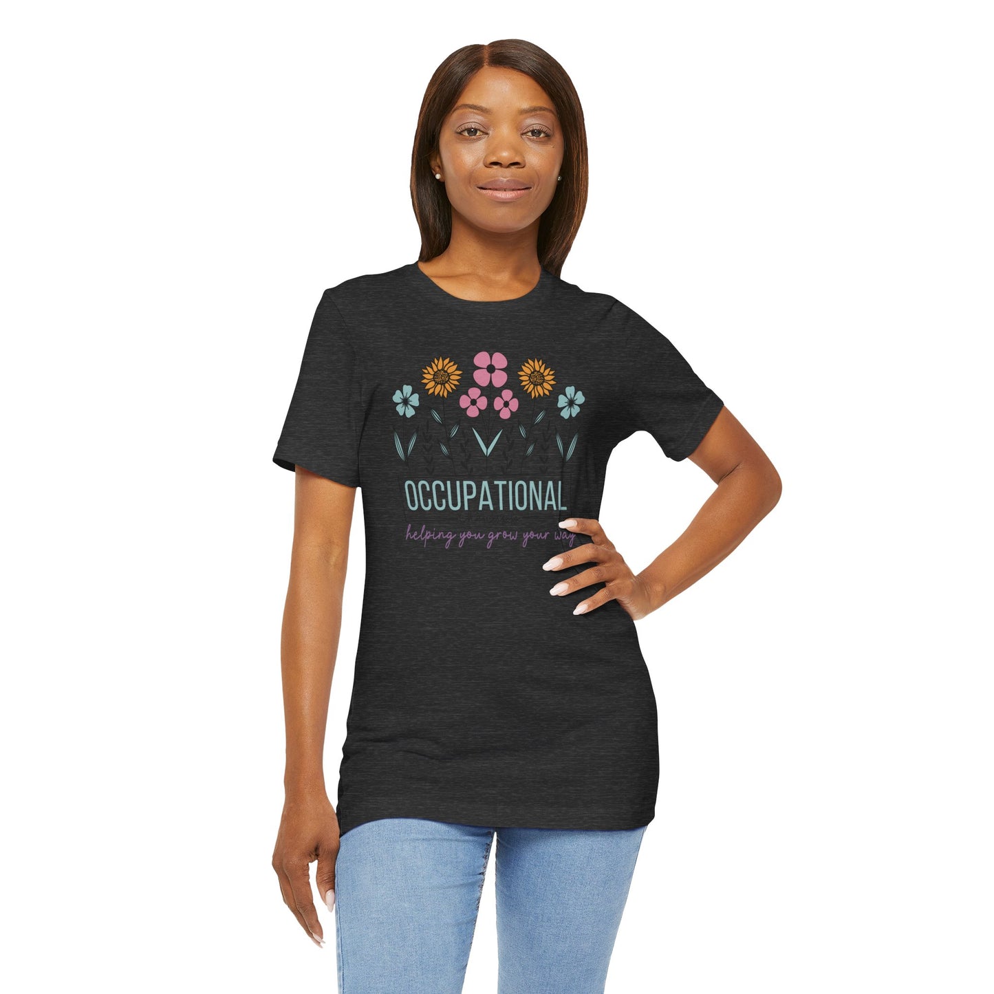 Occupational Therapist Tee - Wildflower Design Tee Shirt - Mental Health Wear TN