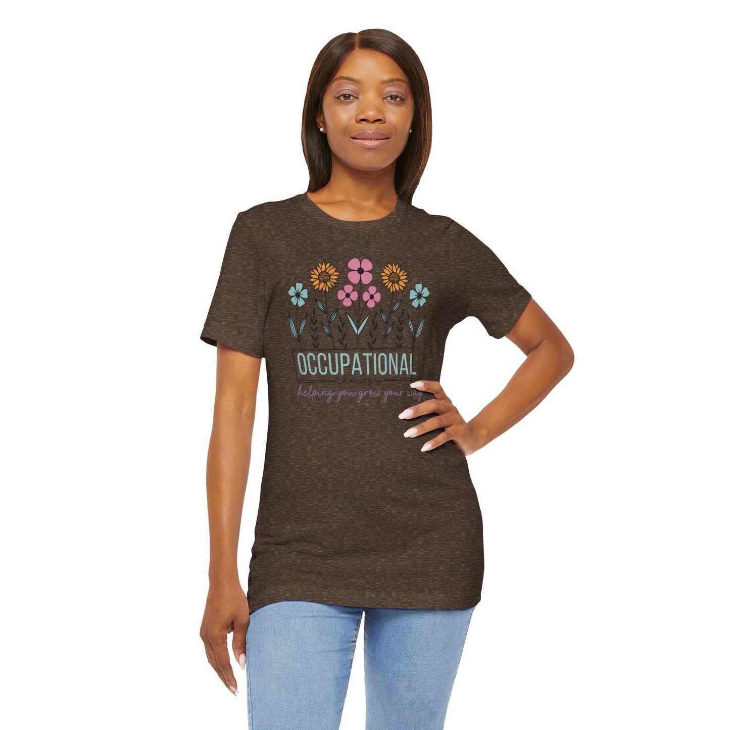 Occupational Therapist Tee - Wildflower Design Tee Shirt - Mental Health Wear TN