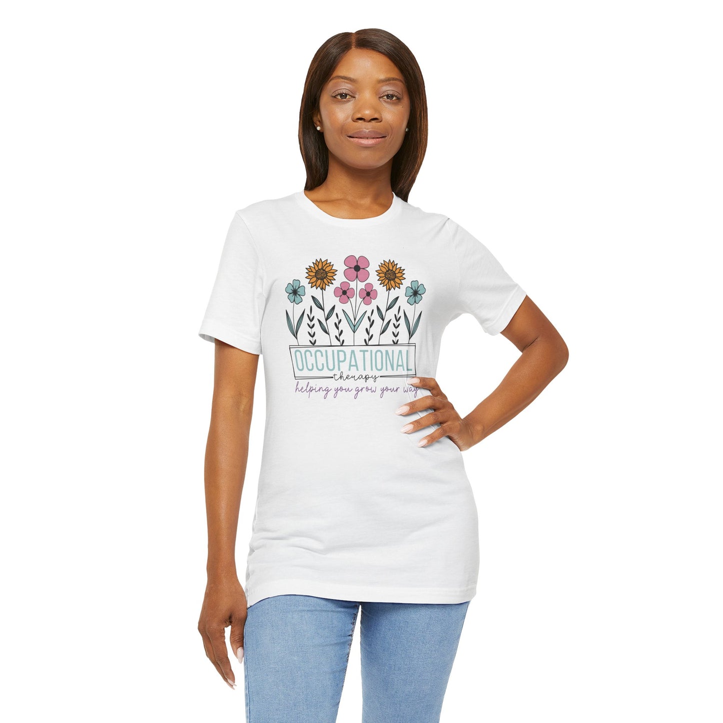 Occupational Therapist Tee - Wildflower Design Tee Shirt - Mental Health Wear TN
