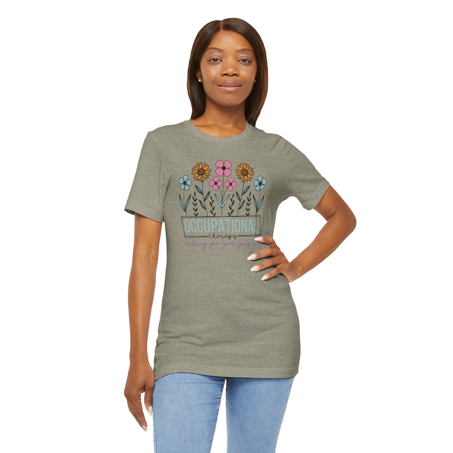 Occupational Therapist Tee - Wildflower Design Tee Shirt - Mental Health Wear TN