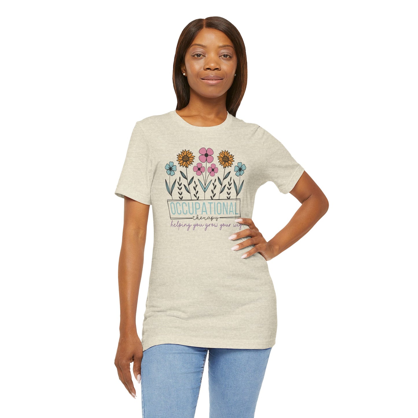Occupational Therapist Tee - Wildflower Design Tee Shirt - Mental Health Wear TN