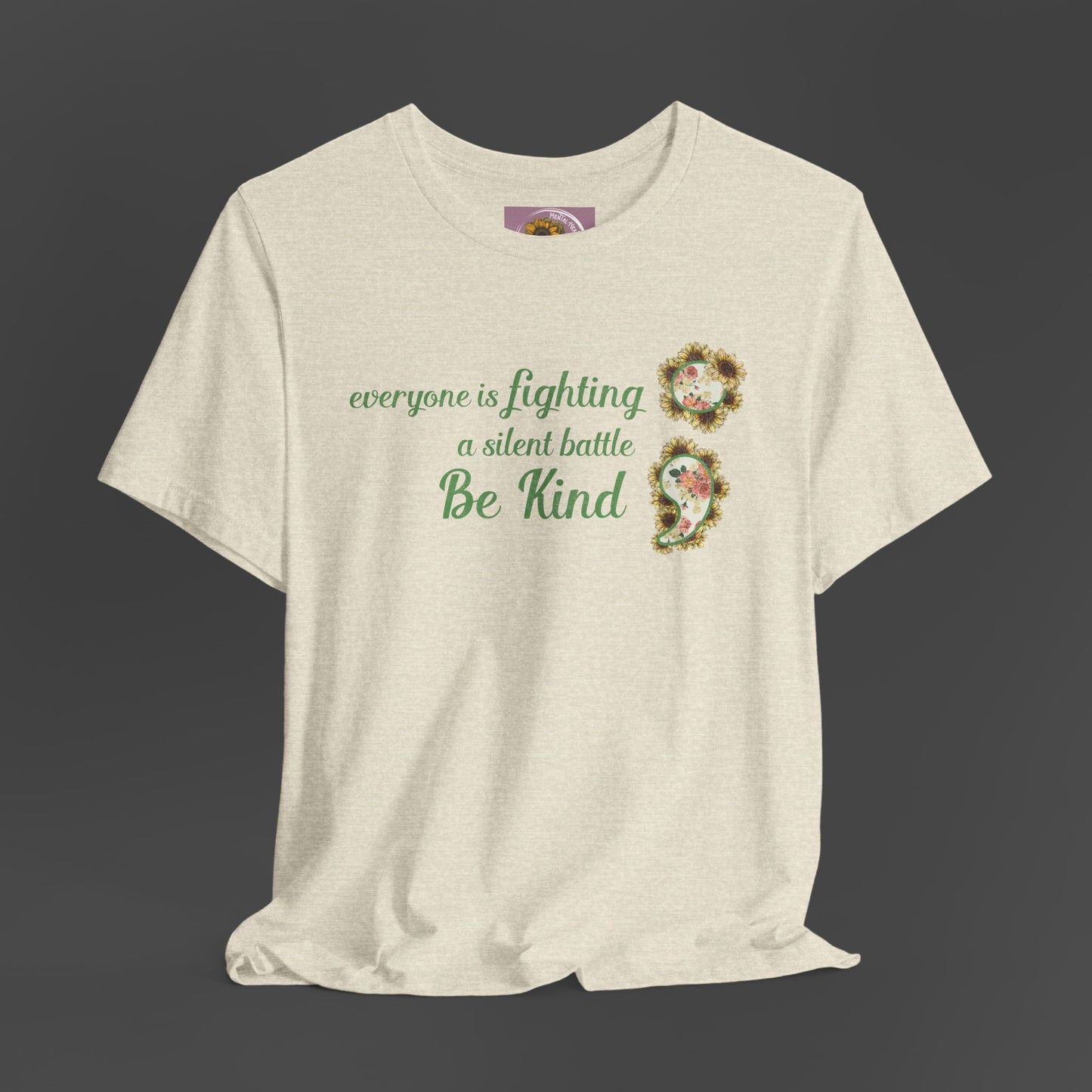 Positive Succulent Semi Colon- Unisex Tee Shirt - Mental Health Wear TN