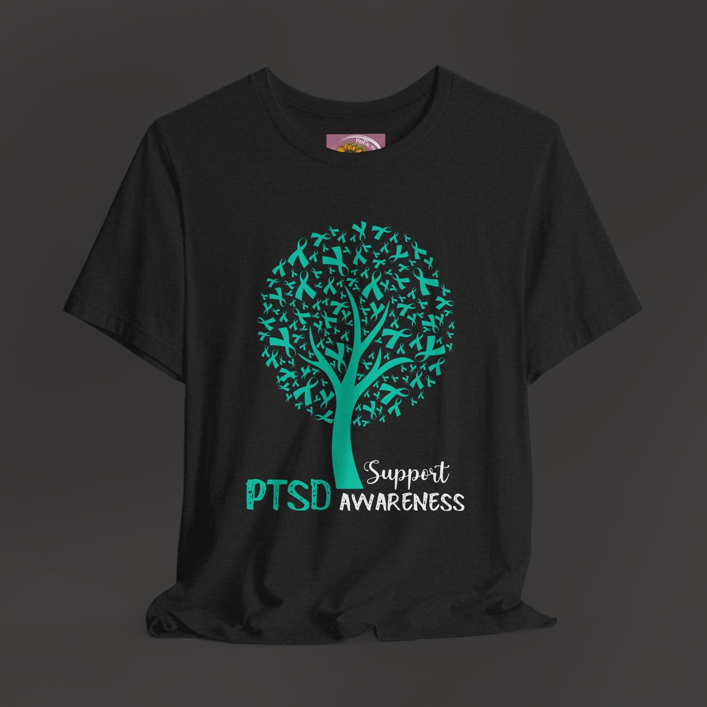 PTSD Awareness Ribbon Tree Tee Shirt - Mental Health Wear TN