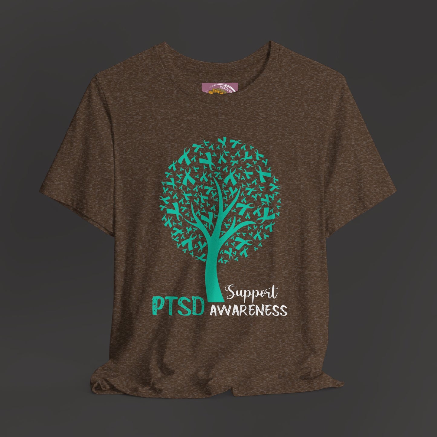 PTSD Awareness Ribbon Tree Tee Shirt - Mental Health Wear TN