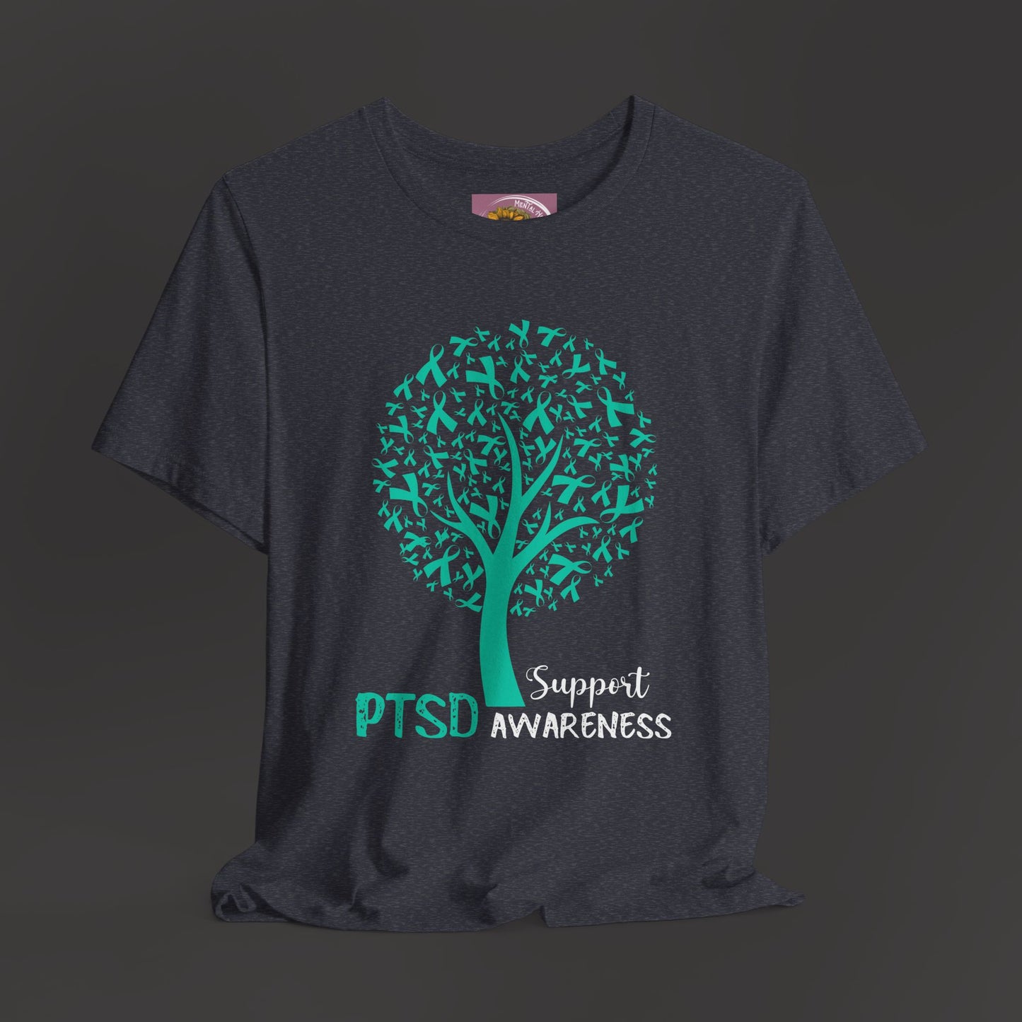 PTSD Awareness Ribbon Tree Tee Shirt - Mental Health Wear TN