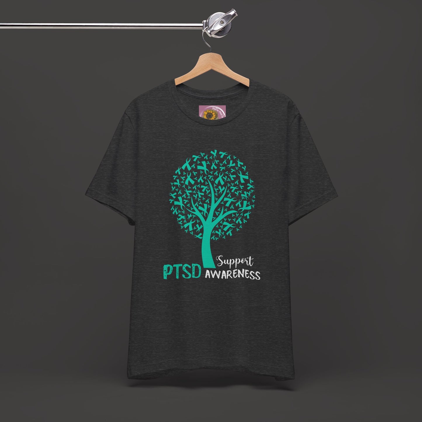 PTSD Awareness Ribbon Tree Tee Shirt - Mental Health Wear TN