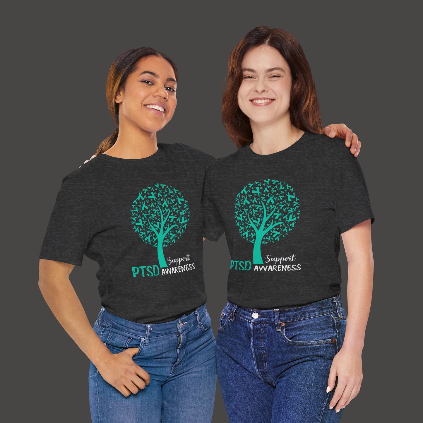 PTSD Awareness Ribbon Tree Tee Shirt - Mental Health Wear TN
