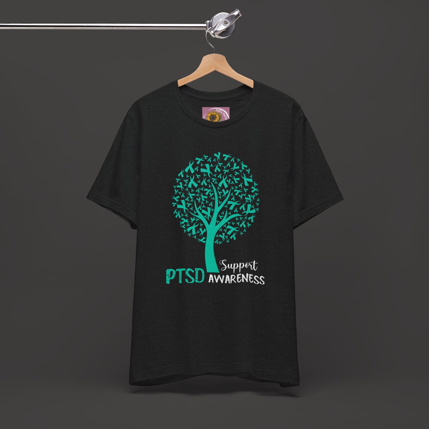 PTSD Awareness Ribbon Tree Tee Shirt - Mental Health Wear TN