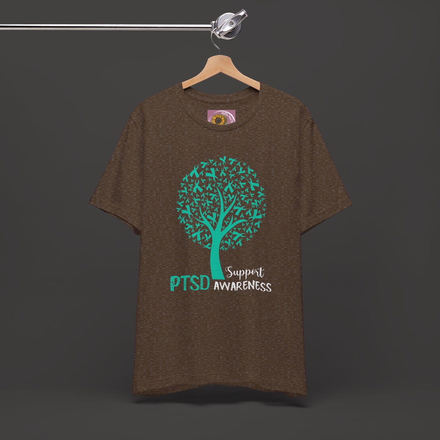 PTSD Awareness Ribbon Tree Tee Shirt - Mental Health Wear TN