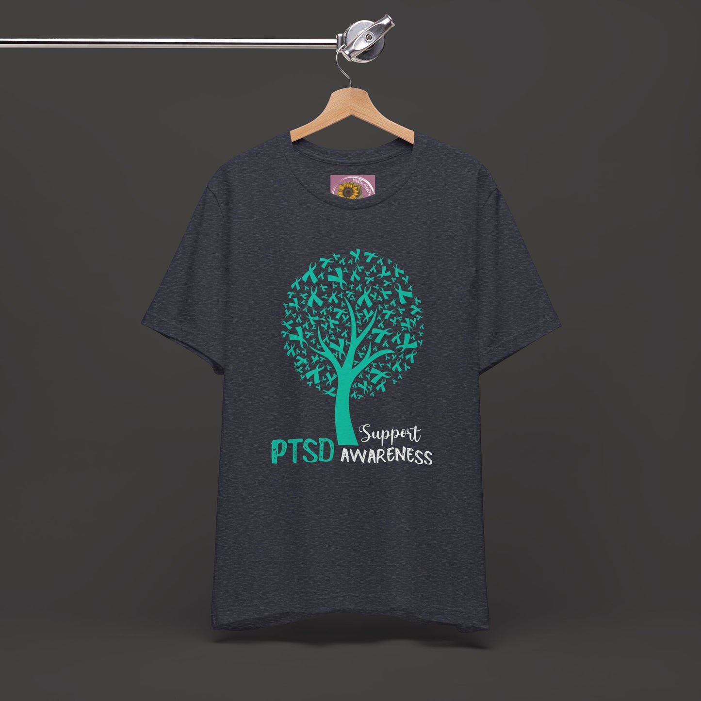 PTSD Awareness Ribbon Tree Tee Shirt - Mental Health Wear TN