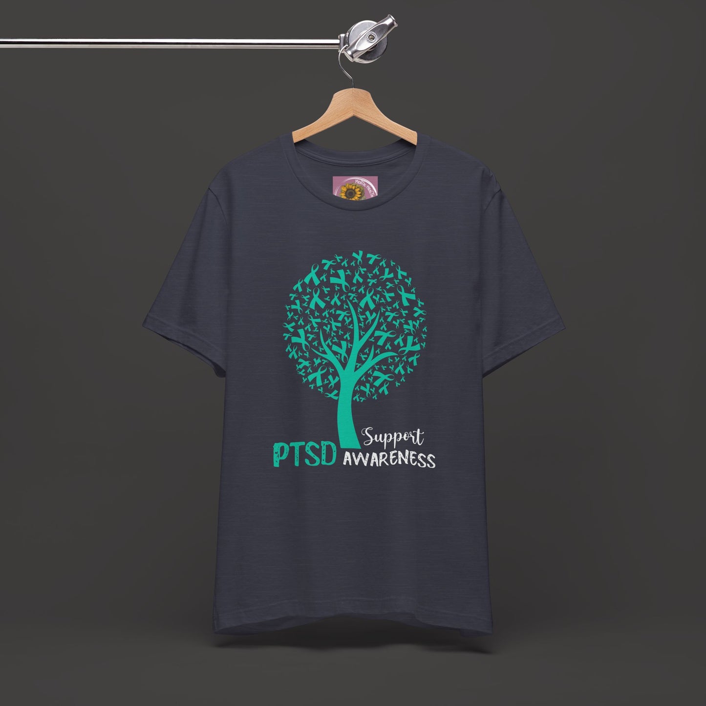 PTSD Awareness Ribbon Tree Tee Shirt - Mental Health Wear TN