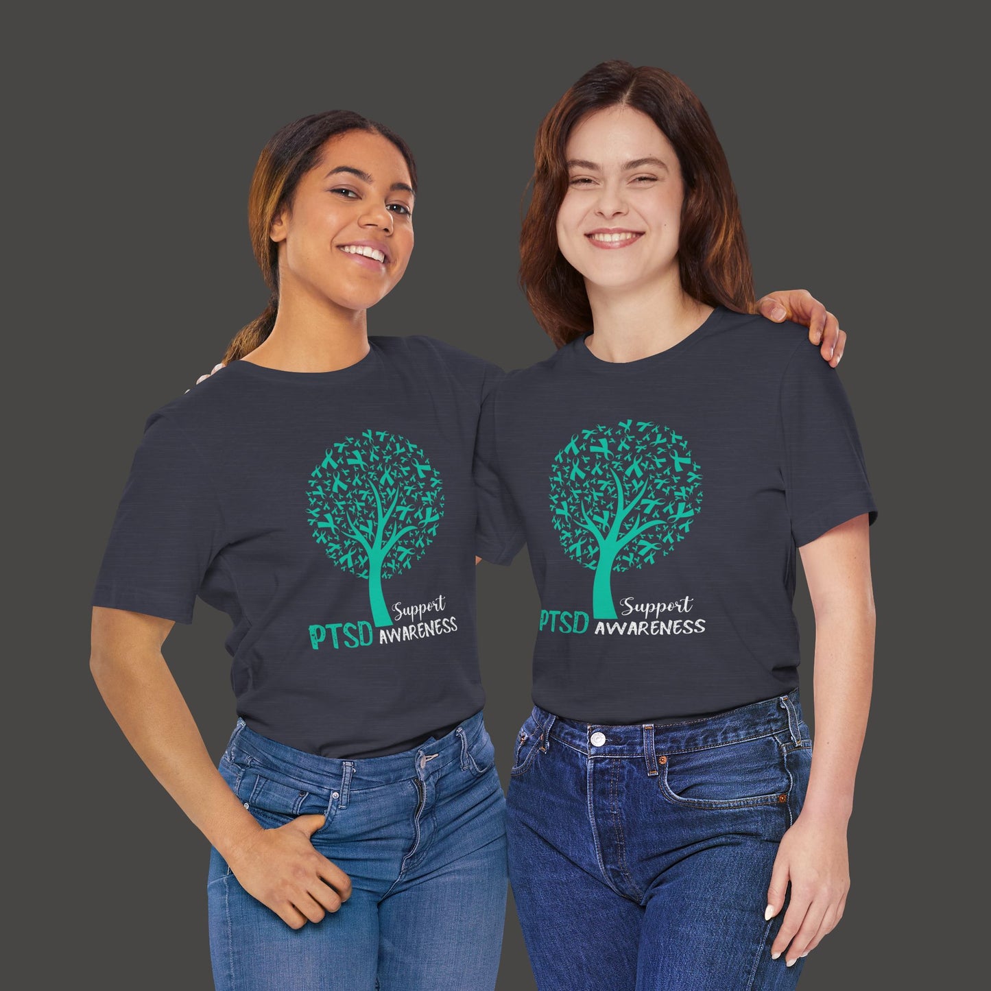 PTSD Awareness Ribbon Tree Tee Shirt - Mental Health Wear TN