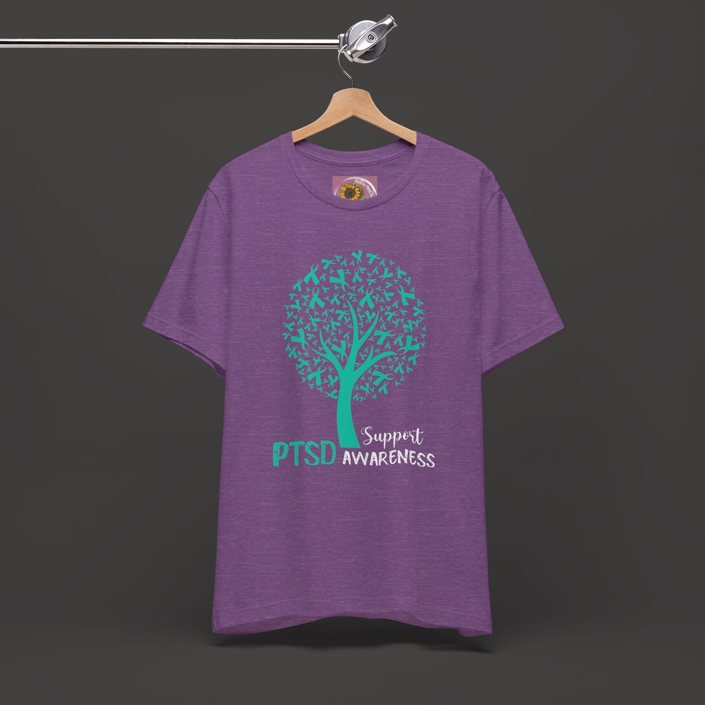 PTSD Awareness Ribbon Tree Tee Shirt - Mental Health Wear TN