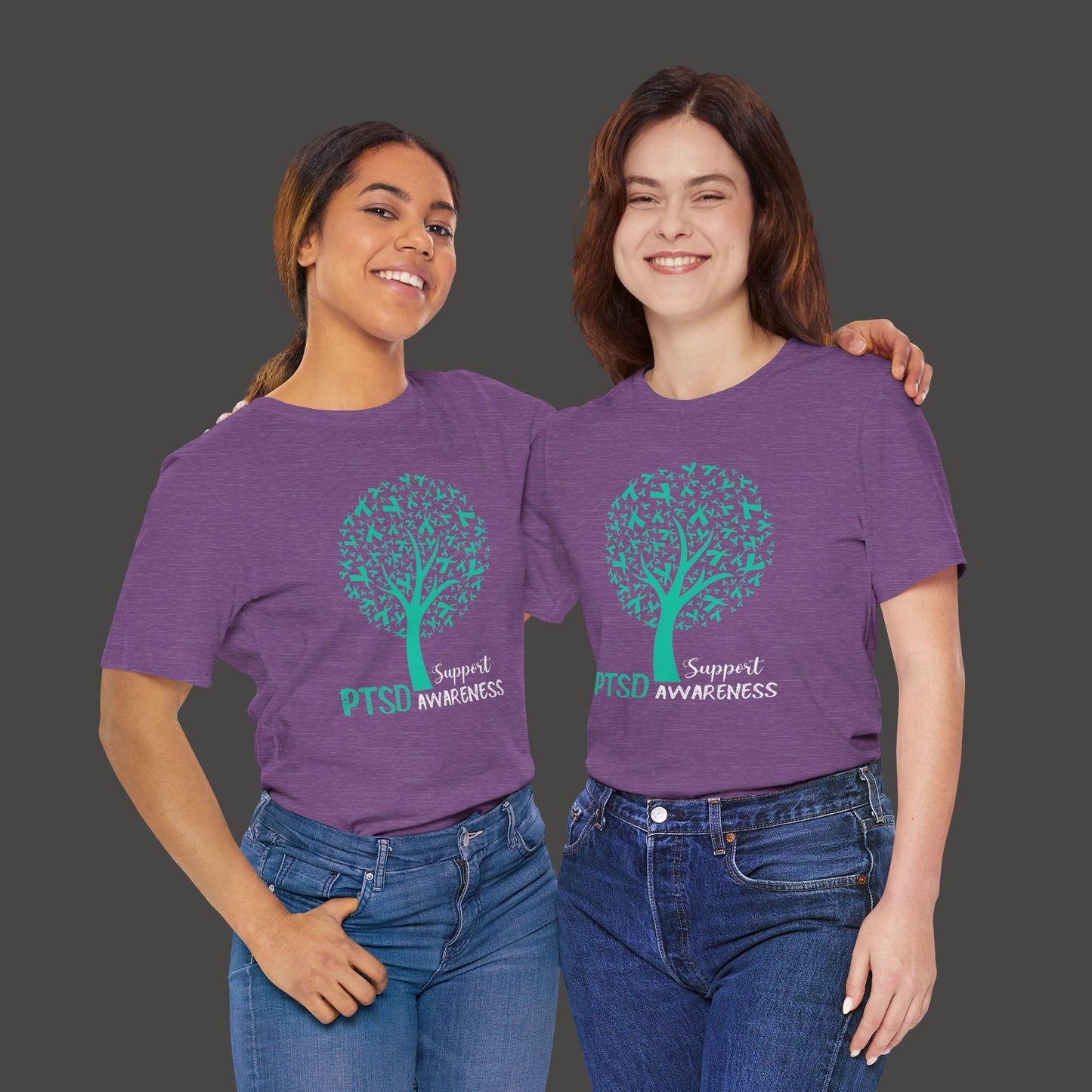 PTSD Awareness Ribbon Tree Tee Shirt - Mental Health Wear TN