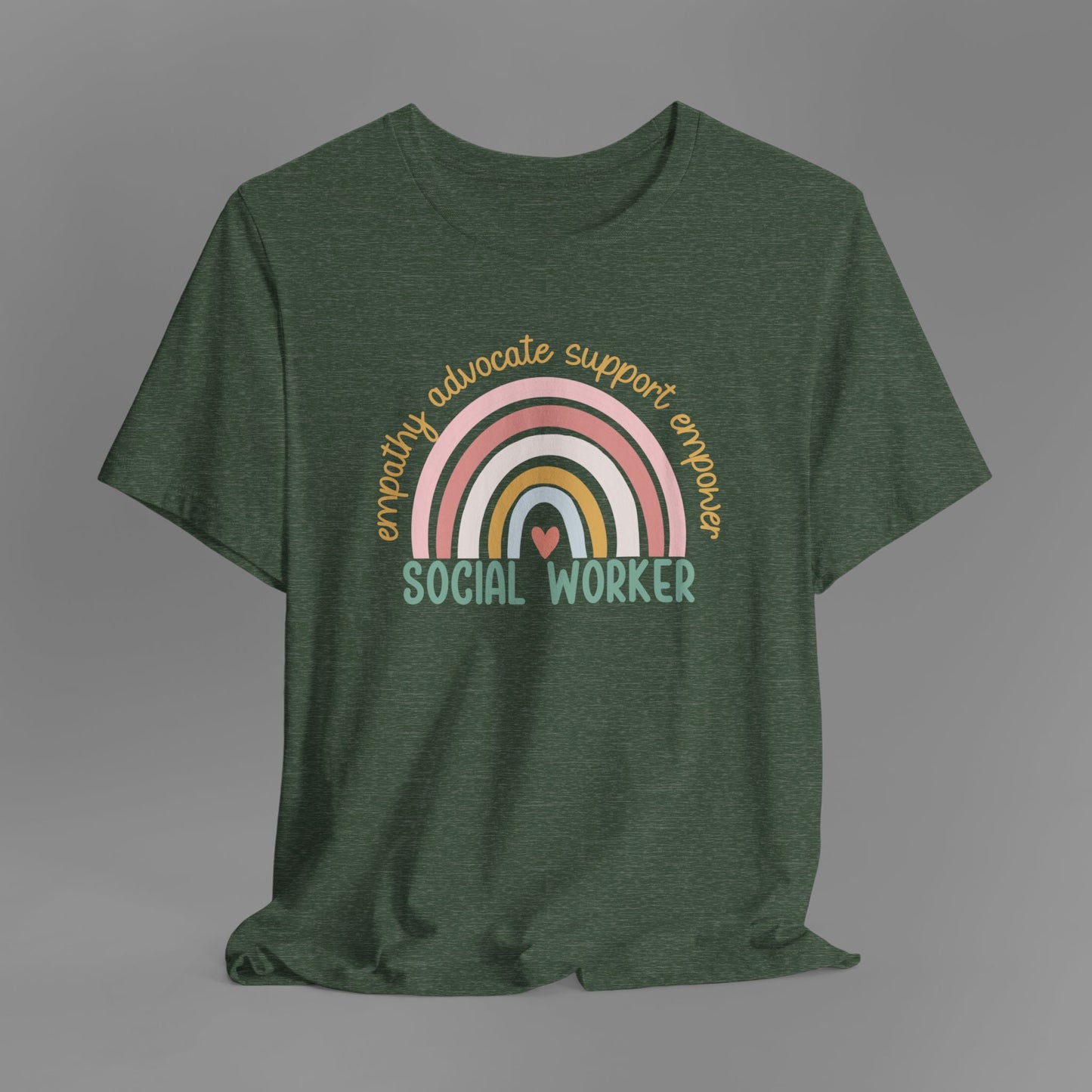 Rainbow Social Worker - Unisex Short Sleeve Tee - Mental Health Wear TN