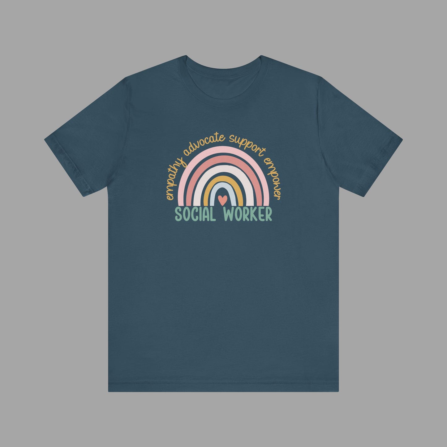 Rainbow Social Worker - Unisex Short Sleeve Tee - Mental Health Wear TN