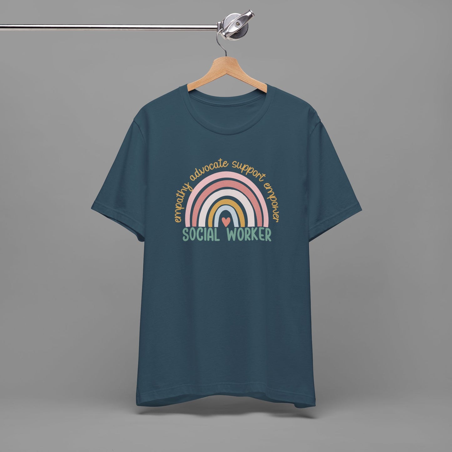 Rainbow Social Worker - Unisex Short Sleeve Tee - Mental Health Wear TN