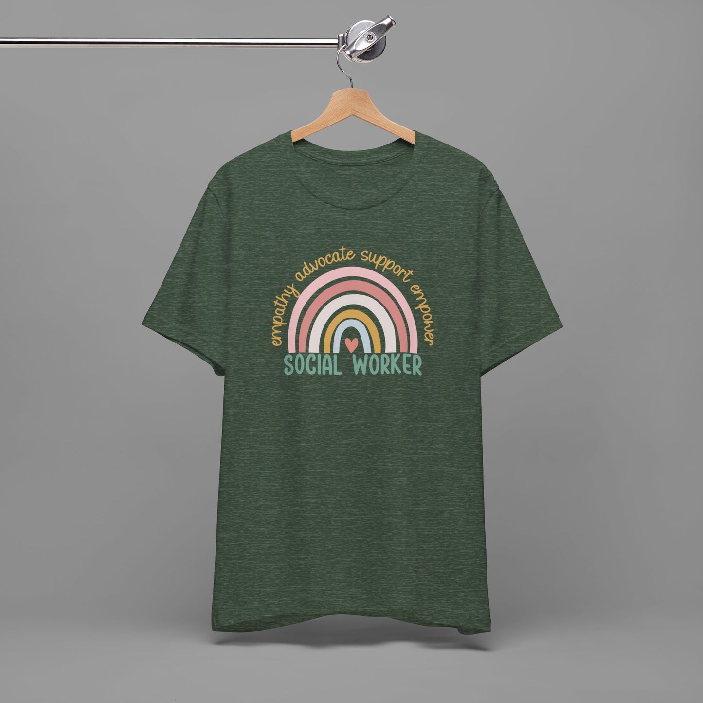 Rainbow Social Worker - Unisex Short Sleeve Tee - Mental Health Wear TN